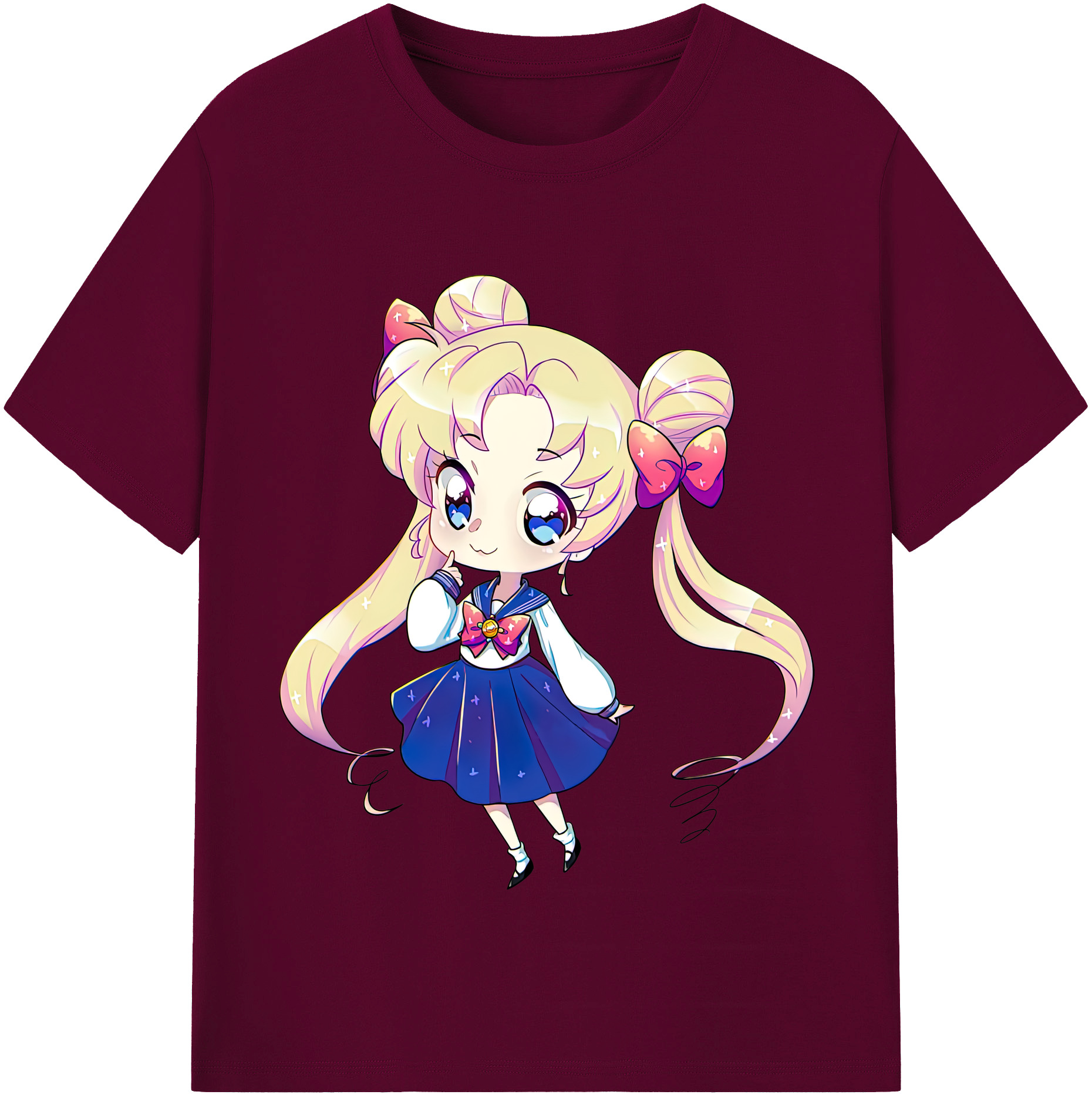 （画像用） 美少女戦士セーラームーン 月野 うさぎ つきの うさぎ Sailor Moon Tsukino Usagi レディースカジュアルプリントTシャツ（綿100％）
